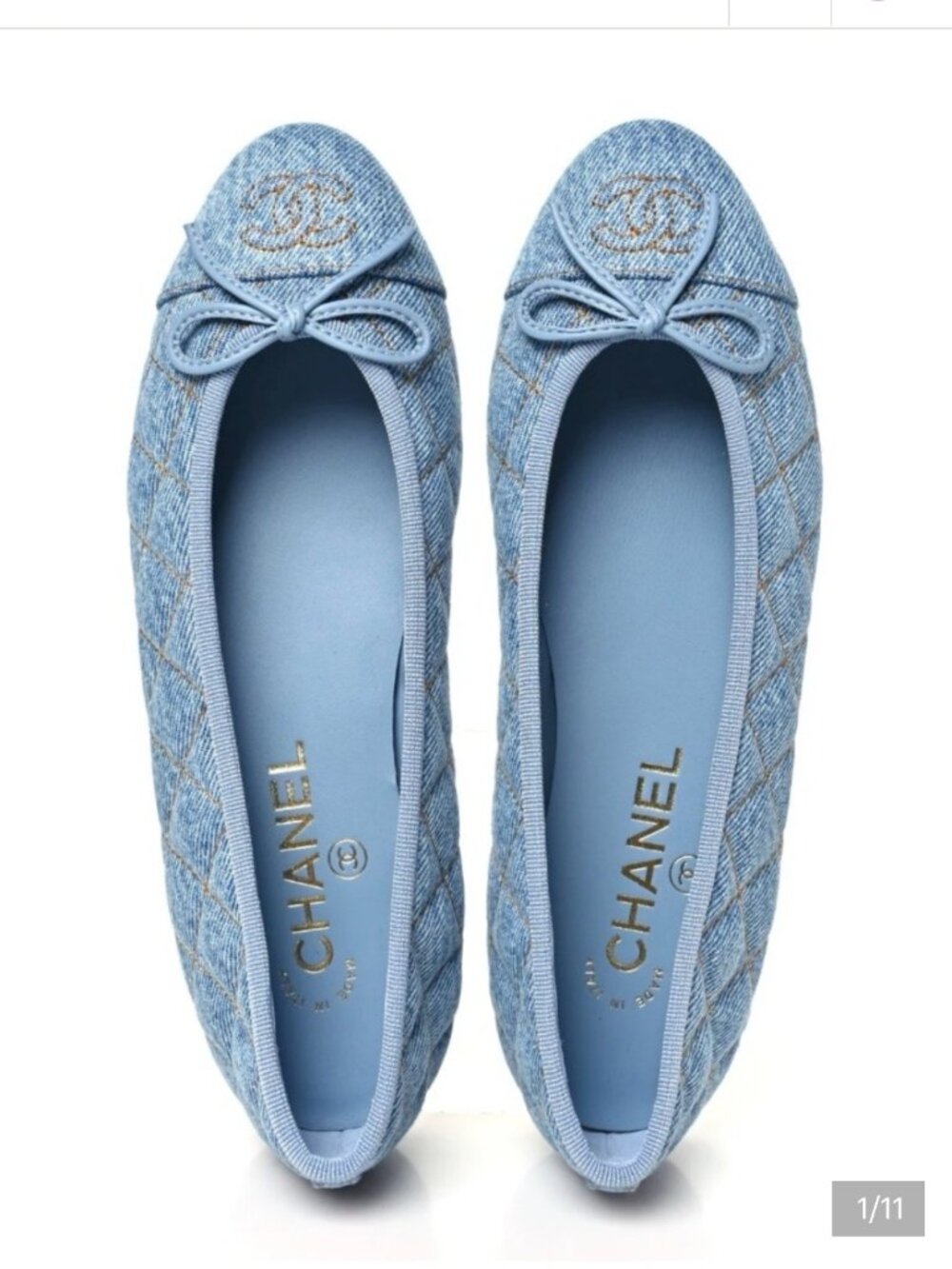 Chanel denim flats